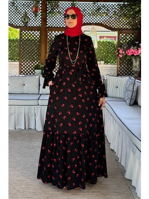 Rabia Şamlı Gül Siyah Elbise