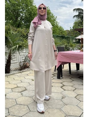Rabia Şamlı Ezgi Pantolonlu Takım Taş
