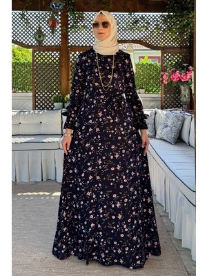 Rabia Şamlı Bihter Lacivert Elbise