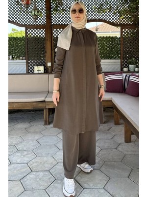 Rabia Şamlı Inci Pantolonlu Takım Haki