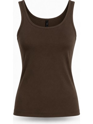 Purple By Banu Kahverengi U Yaka Basic Atlet