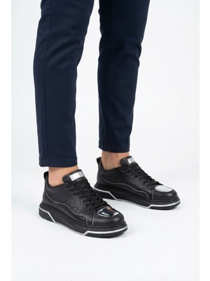 Zerenyus ZRC183 Exclusive Jet Setter Yüksek Kalite Erkek Sneaker Siyah Gümüş