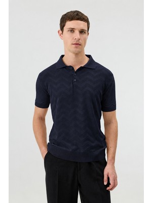 Antioch Zigzag Desenli Polo Yaka Triko Erkek T-Shirt