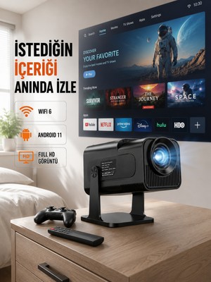 Kaufhier HCS350PRO 1080P Full Hd Taşınabilir Android Projektör Yeni Nesil