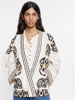 Parfois Kadın %100 Pamuklu Nakışlı Kimono