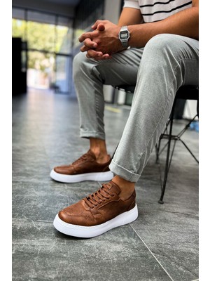 Oxford Günlük Kalın Taban Erkek Sneaker Taba