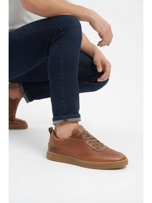 Zerenyus ZRC157 Retro BağcıklıYüksek Kalite Günlük Erkek Sneaker Taba
