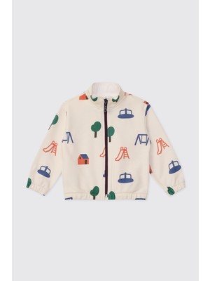 Panço Erkek Bebek Fermuarlı Bej Sweatshirt