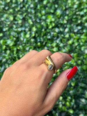 Biju Yılmaz .çelik Gold Burgu Taşlı Yüzük 26YZK21