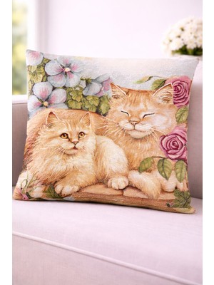Carla Loren-23 Çift Yön Desen Goblen Dekoratif Yastık Kılıfı 45X45