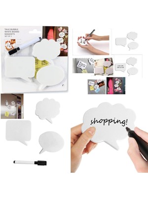 Aslanoğlu Store 7 x 1 cm Plastik Siyah Kalem Li Konuşma Balonu Tasarımlı Magnet