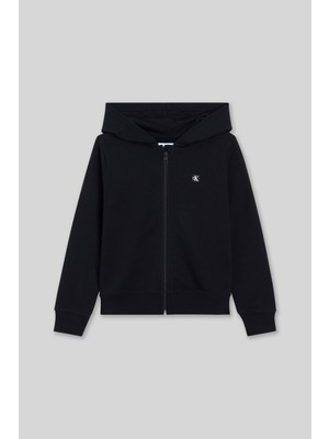 Panço Calvin Klein Unisex Çocuk Siyah Fermuarlı Sweatshirt