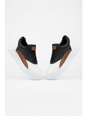 Zerenyus ZRC115 Premium Günlük Erkek Spor Sneaker Beyaz Taba