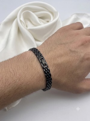 Biju Yılmaz Çelik Siyah Erkek Rolex Bileklik