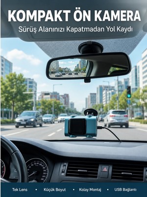 ALFA AKSESUAR 03 Kompakt Dash Kamera USB Şarj Tf Kart Destekli Yeni Nesil