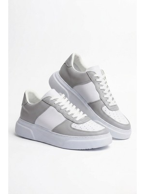 Zerenyus ZRC087 Premium Bağcıklı Casual Erkek Sneaker Gri