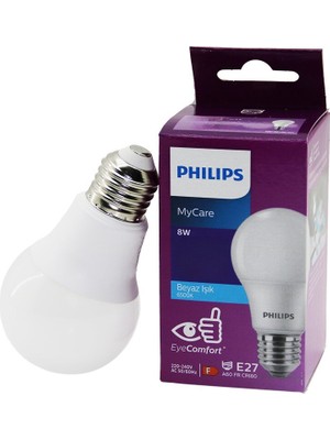 Philips Phılıps CODE-305144 00 Mycare Essential LED Ampul 8W 60W 720 Lumen 6500K Beyaz Işık E27 - 12'li Paket