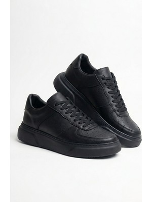 Zerenyus ZRC087 Premium Bağcıklı Casual Erkek Sneaker Siyah