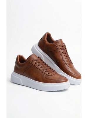 Zerenyus ZRC087 Premium Bağcıklı Casual Erkek Sneaker Taba