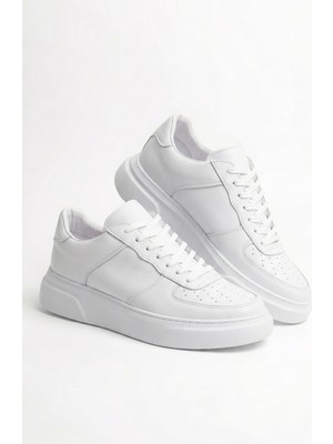 Zerenyus ZRC087 Premium Bağcıklı Casual Erkek Sneaker Beyaz
