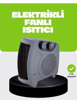 ALFA AKSESUAR 03 Güvenli Elektrikli Fanlı Isıtıcı Termostatlı Hızlı Isıtma
