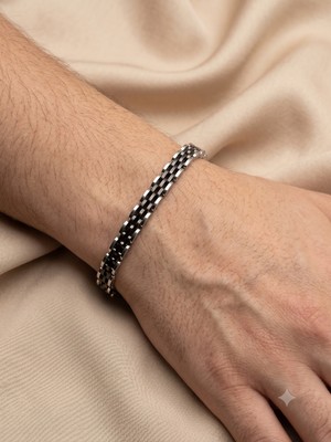 Biju Yılmaz Çelik Siyah Erkek Rolex Bileklik