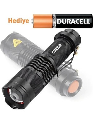 ALFA AKSESUAR 03 Cree 2000 Lümen Ultra Güçlü Su Geçirmez Alüminyum Zoom Özellikli El Feneri
