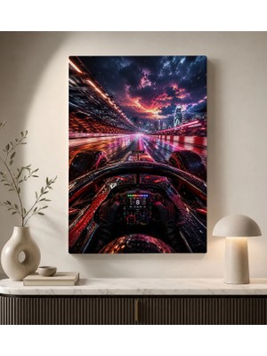 Bk Gift Formula Yarışı ve Yarış Arabası Temalı Modern Kanvas Duvar Tablosu-2 50X70 cm
