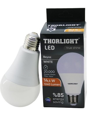 Thorlight Thorlıght T-15B LED Ampul 14.5W 6500K 1240 Lumen 2835 Smd LED 20.000 Saat Ömür E27 Beyaz - 10'li Paket