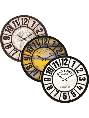GALAXY-742-3-4-5-6-7-8 Çap: 49CM Plastik Çerçeve Parke -Mdf Kadran - 5'li Paket