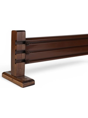 Perdejim Ceviz 150 cm Ahşap Başlıklı 3 Kanallı Alüminyum Dekoratif Ray Korniş