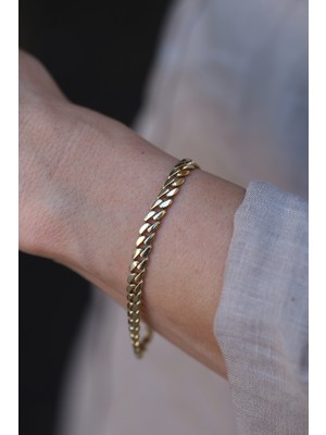 Yenigün Kuyumculuk 14 Ayar Altın (6 Mm) Gurmet Bileklik BLK59481