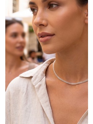 Sevgili Takı Ince Gurmet Model Choker Çelik Zincir Kolye-Choker Serisi