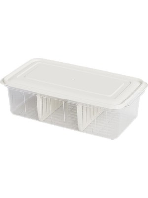 Dünya DP-07417-102 Şeffaf Plastik Buzdolabı Organizeri Kapaklı 6lt 373X193X110MM 3 Bölmeli - 24'li Paket