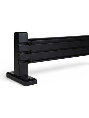 Perdejim Siyah 150 cm Ahşap Başlıklı 3 Kanallı Alüminyum Dekoratif Ray Korniş