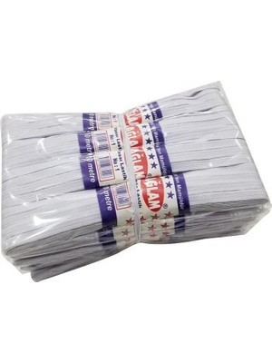 Sağlam Tekstil Sağlam No-1 10MT Don Lastik Beyaz Yassı - 20'li Paket
