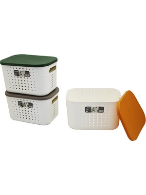 Lova LV-351 Bubble Organizer Kulplu Kapaklı Kutu Plastik 26.9X18.7X8.2CM 6.2 Lt - 12'li Paket
