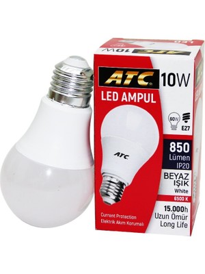 Atc LW-10W 60W E27 LED Beyaz Ampul - 10'li Paket