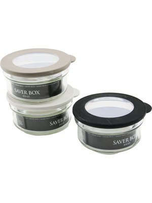 Qlux Ideas Qlux C-00266 Flat Saklama Kabı 415CC Saver Box Şeffaf Pvc Göbek Kapak Renkli Silikon Kenar Cam - 18'li Paket