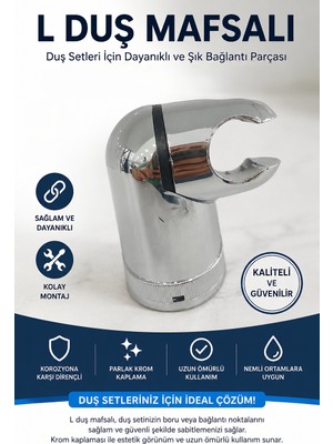 Primeaks L Duş Mafsalı Krom Kaplama Duş Seti Mafsalı Duş Bağlantı Aparatı