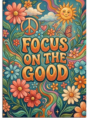 Karizma Tablo Focus On The Good Çiçekli Poster Dekoratif Kanvas - Mdf Ahşap Tablo