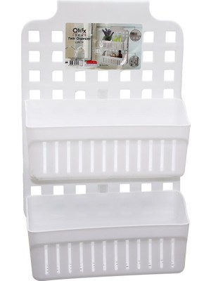 Qlux Ideas Qlux L-00778 Twin 2 Sepetli Askılı Kademeli Organizer - 16'li Paket