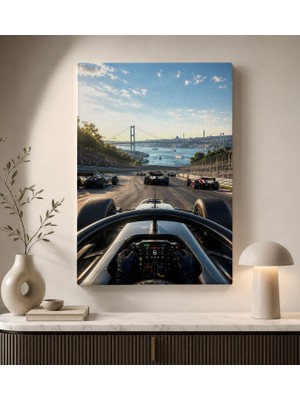 Bk Gift Formula Yarışı ve Yarış Arabası Temalı Modern Kanvas Duvar Tablosu-1 50X70 cm