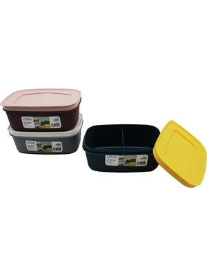 Lova LV-254 Shell Saklama Kabı Plastik 900ML 2 Bölmeli - 24'li Paket