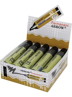 Arrow Permanent Marker Koli Kalemi 10MM Siyah Lux - 10'li Paket