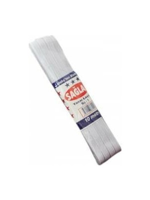 Sağlam Tekstil Sağlam Don Lastik No-3 10MT Beyaz Yassı - 5'li Paket
