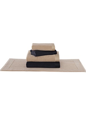 Soft cotton created by gökhan Lord Havlu ve Loft Paspas Bej Set