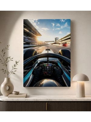 Bk Gift Formula Yarışı ve Yarış Arabası Temalı Modern Kanvas Duvar Tablosu-3 50X70 cm