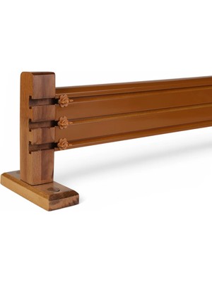 Perdejim Meşe 150 cm Ahşap Başlıklı 3 Kanallı Alüminyum Dekoratif Ray Korniş
