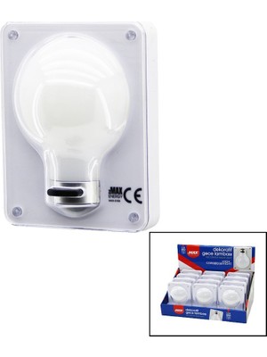 ZMAX-3183 Dekoratif Gece Lamba 7.9X10.3X1.7CM 3 Mode Işık 3in1 Montaj Mıknatıs-Vida-Cırt Ypş Pilli - 12'li Paket